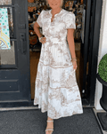 Solene - Boho Chic V-Neck Floral Maxi Dress