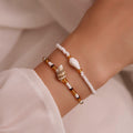 Bohemian pearl bracelet "Sunset Soirée" – Elegant & natural