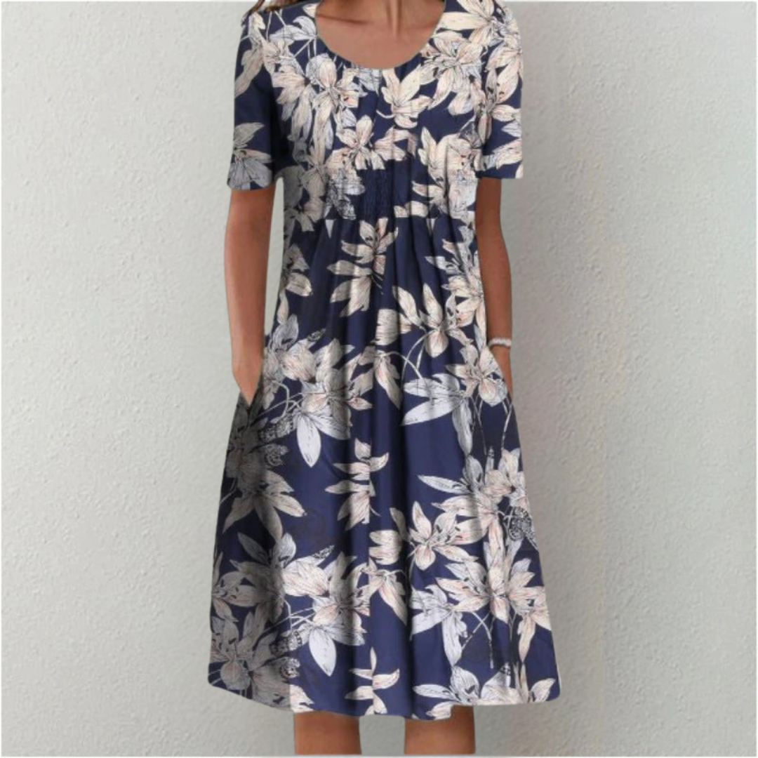 HAILEY | STYLISH AND CASUAL FLORAL DRESS WITH POCKETS