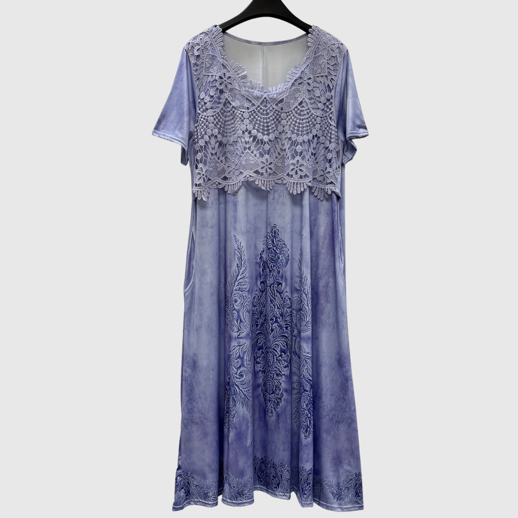 INDIGO | ELEGANT FLORAL MIDI DRESS
