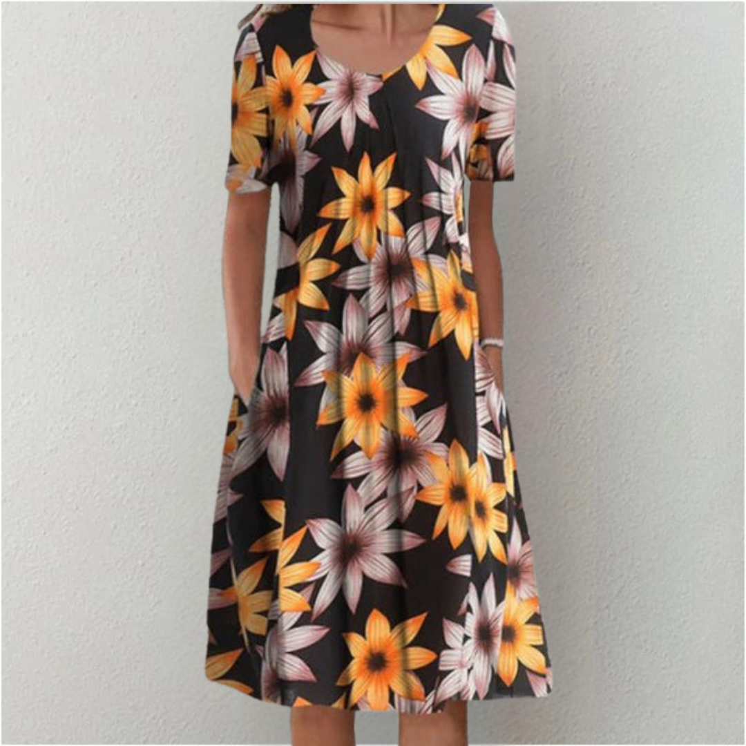 HAILEY | STYLISH AND CASUAL FLORAL DRESS WITH POCKETS