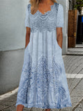 INDIGO | ELEGANT FLORAL MIDI DRESS