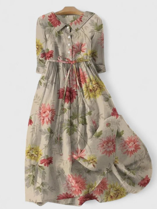 RUBY | SUNSET BLOSSOM LINEN DRESS