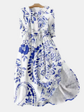 SAVANNAH | BLUE PORCELAIN ELEGANCE DRESS