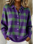 Maria™ – Soft Hoodie Blouse with Check Pattern