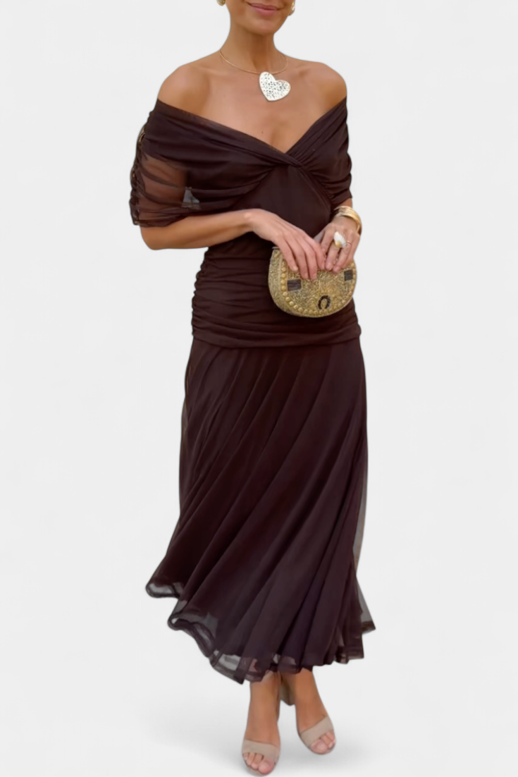 Alondraa™ Long Floral Dress with V-Neck