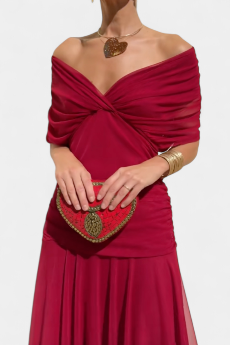 Alondraa™ Long Floral Dress with V-Neck