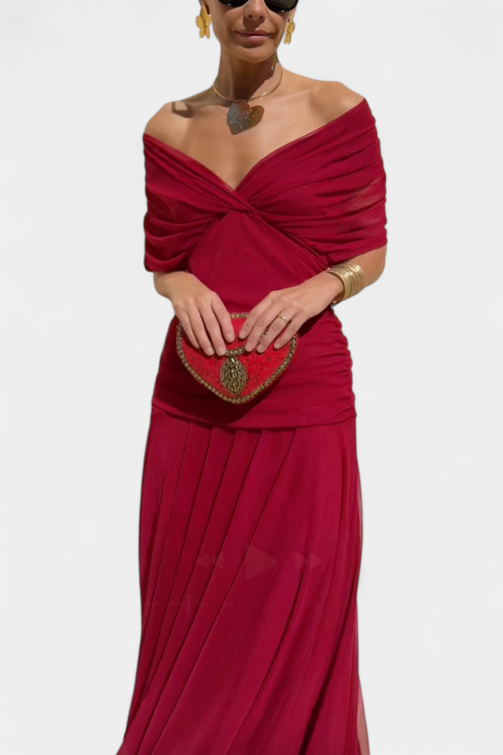 Alondraa™ Long Floral Dress with V-Neck