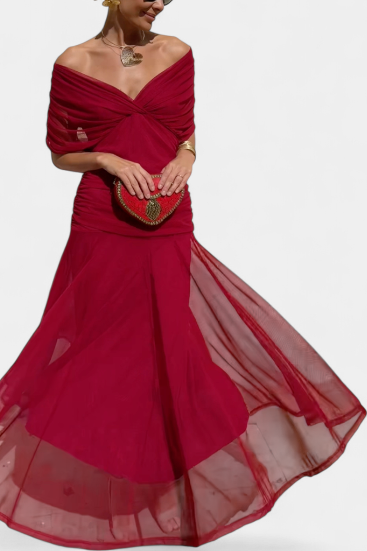 Alondraa™ Long Floral Dress with V-Neck