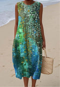ELISE | DRESS WITH ABSTRACT PATTERN