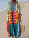 Retro Dress with Geometric Print for Women