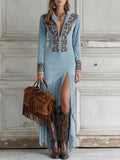 Maribel | Flowing Fringe Maxi Dress