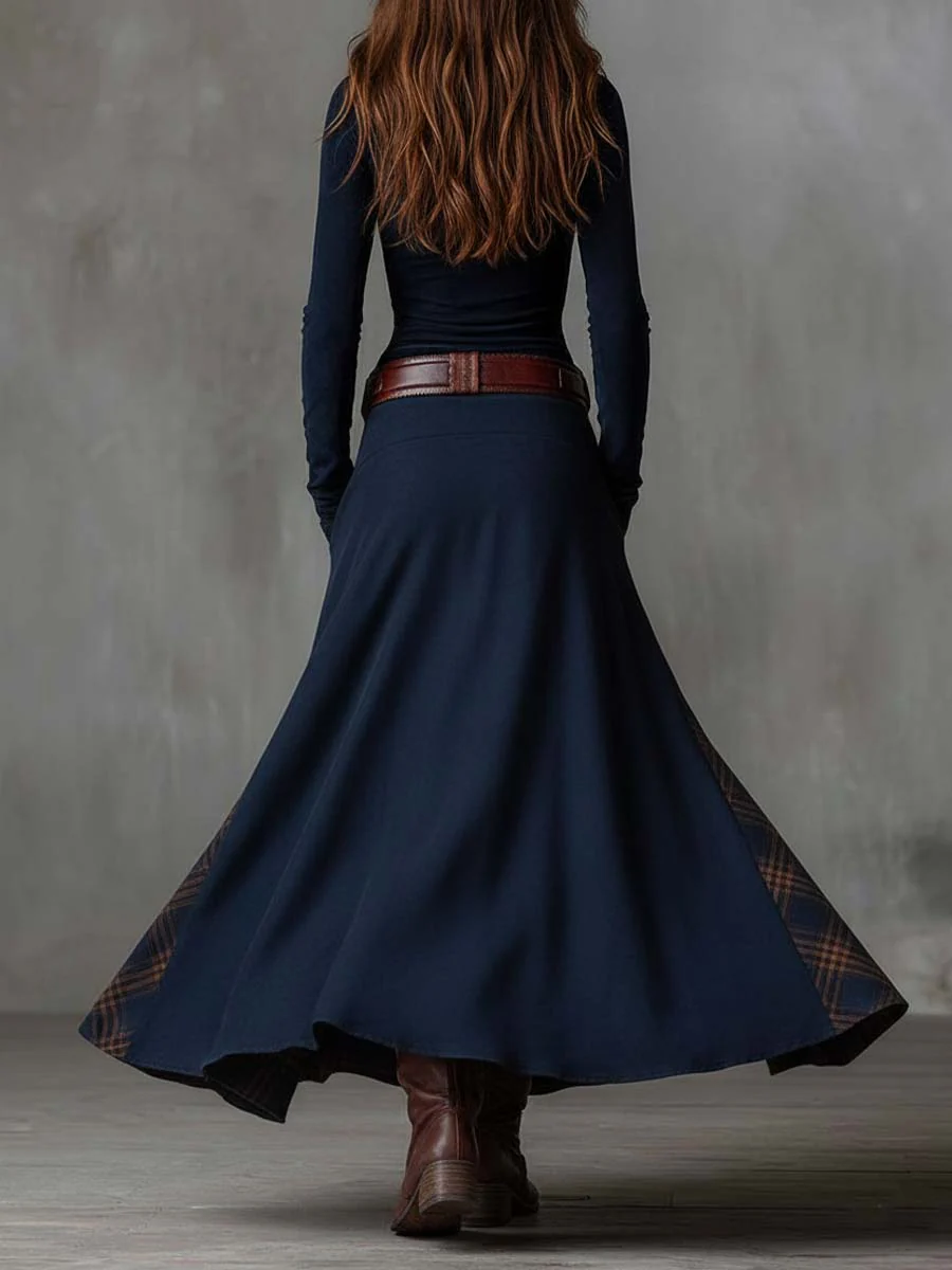 Helena | Suede Maxi Dress with Belt