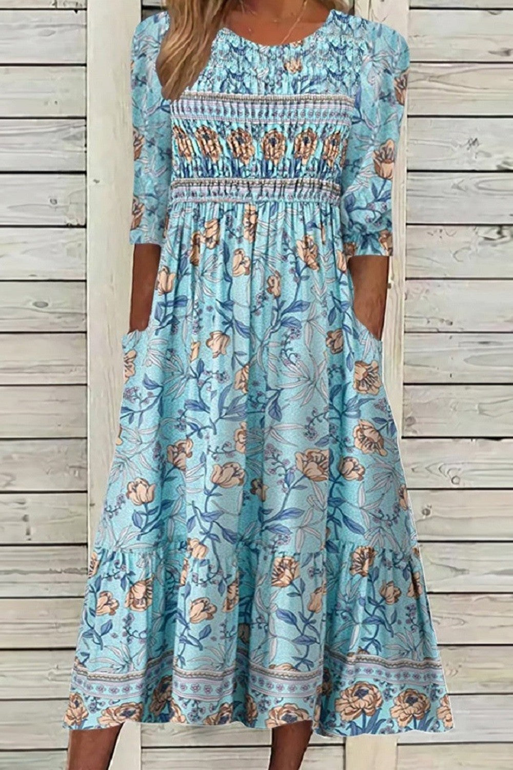 HAZEL | FLOWING PETAL DRESS WITH TUMMY COVERAGE