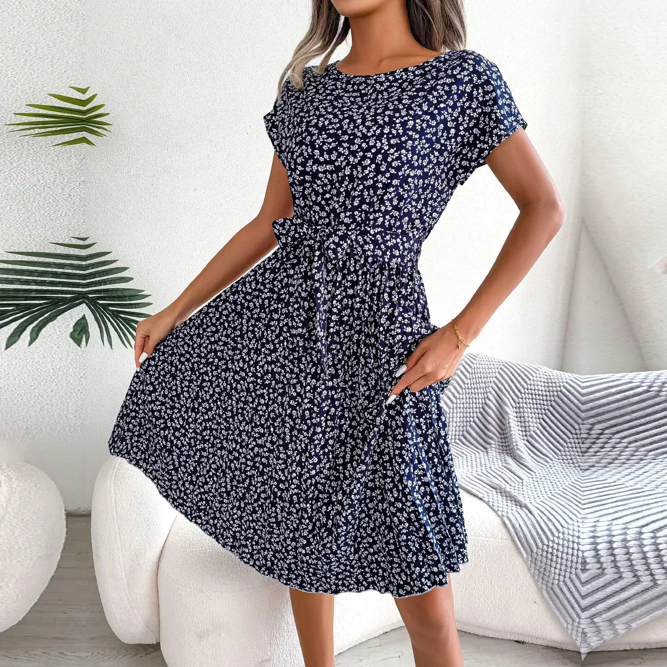 Fena - Floral Pleated Midi Dress