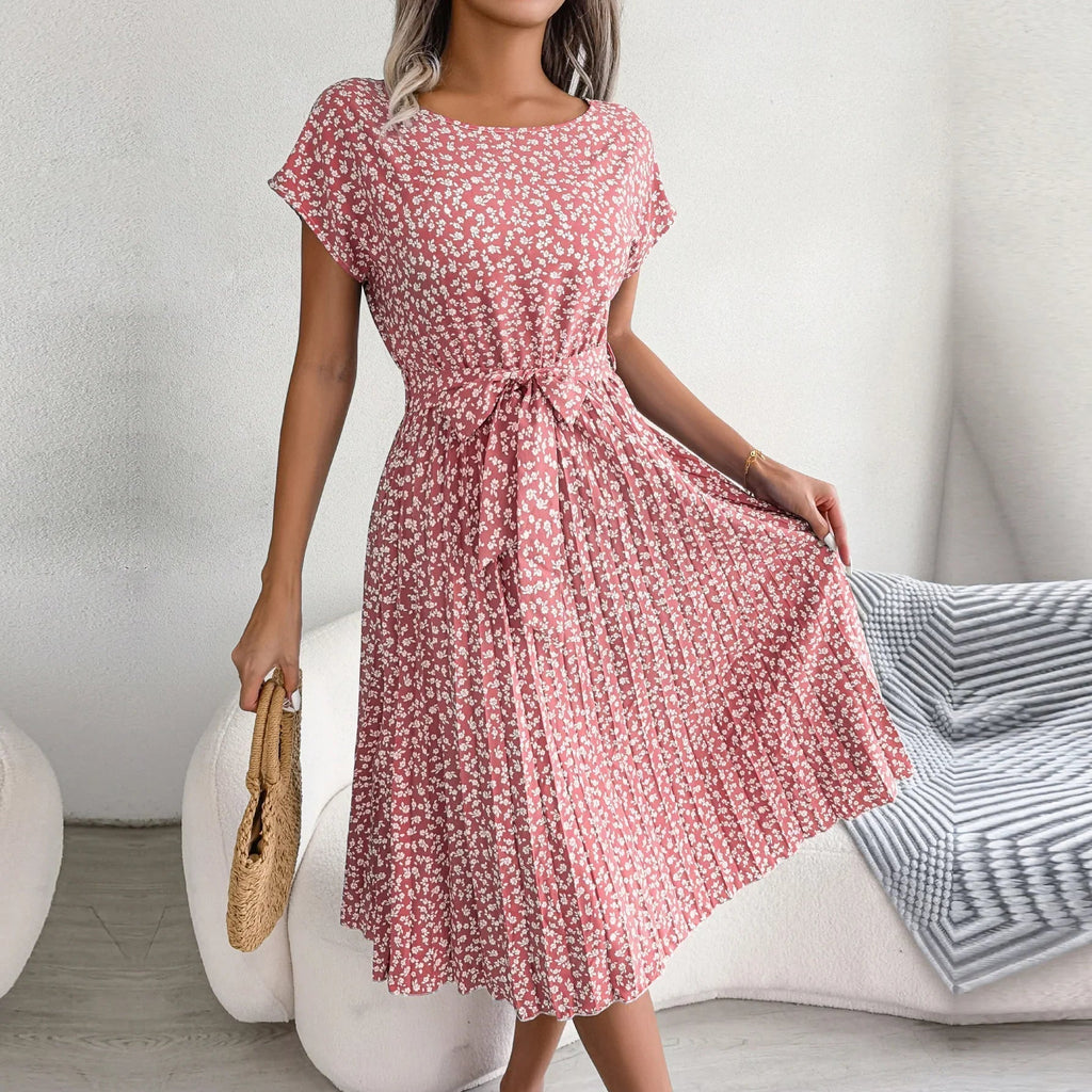 Fena - Floral Pleated Midi Dress