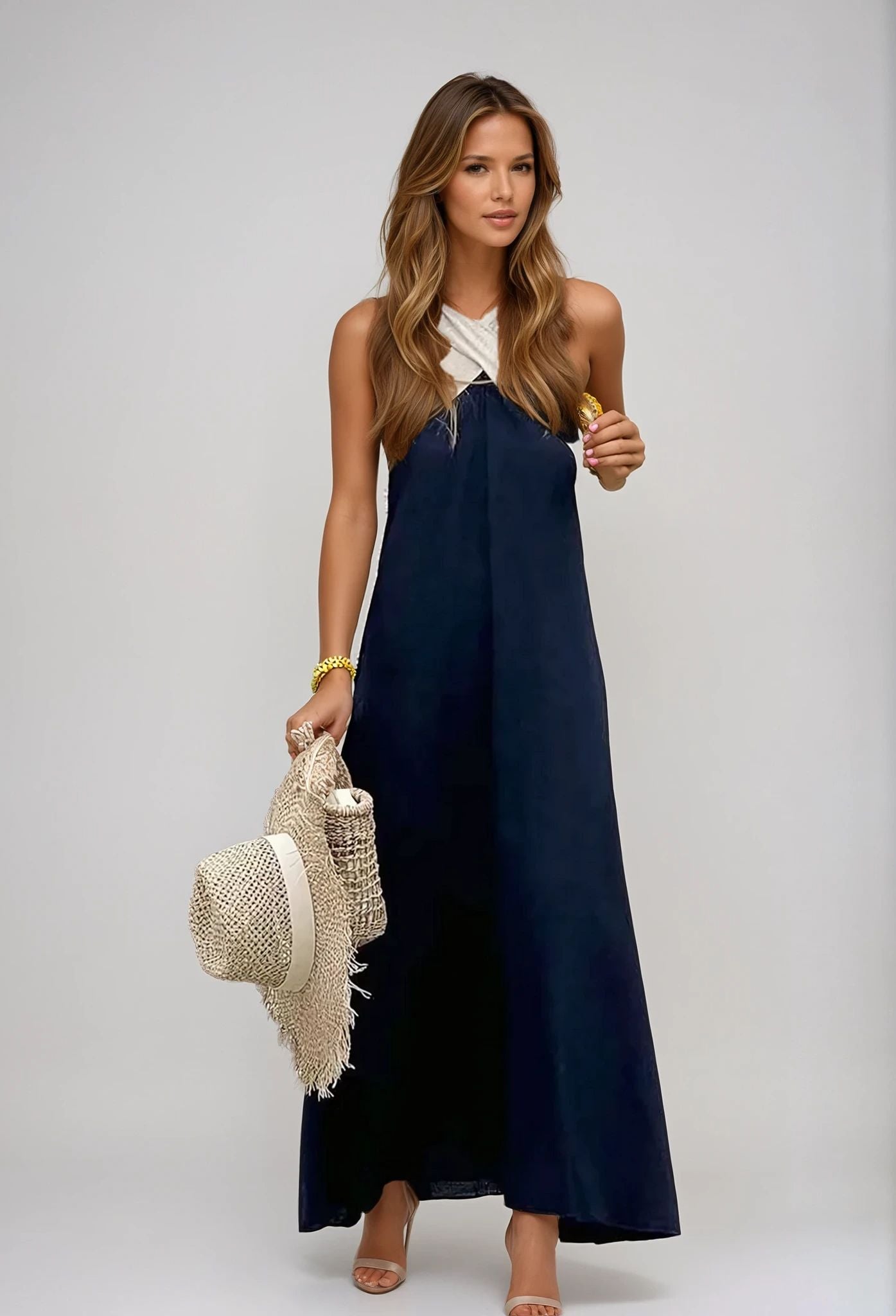 Nicole - Stylish Crossover Neckline Dress