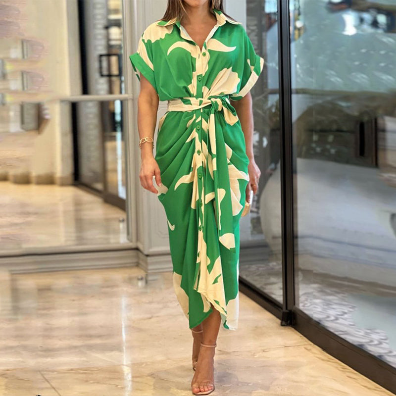 Fern - High-Waist Flounce Collar Dress